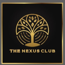 Minimalist crest logo with initials CAB (Club d'Affaires Belgique) gold on dark blue